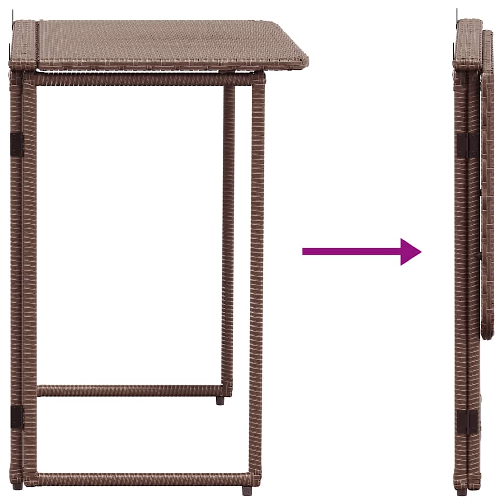 Tuintafel inklapbaar 90x51x75 cm poly rattan bruin is nu te koop bij PeponiXL, paradijselijk wonen!