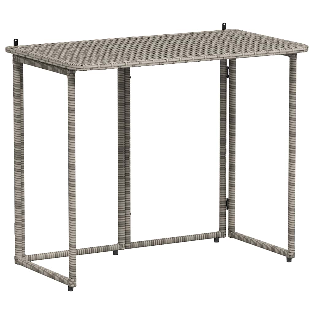 Tuintafel inklapbaar 90x51x75 cm poly rattan grijs is nu te koop bij PeponiXL, paradijselijk wonen!