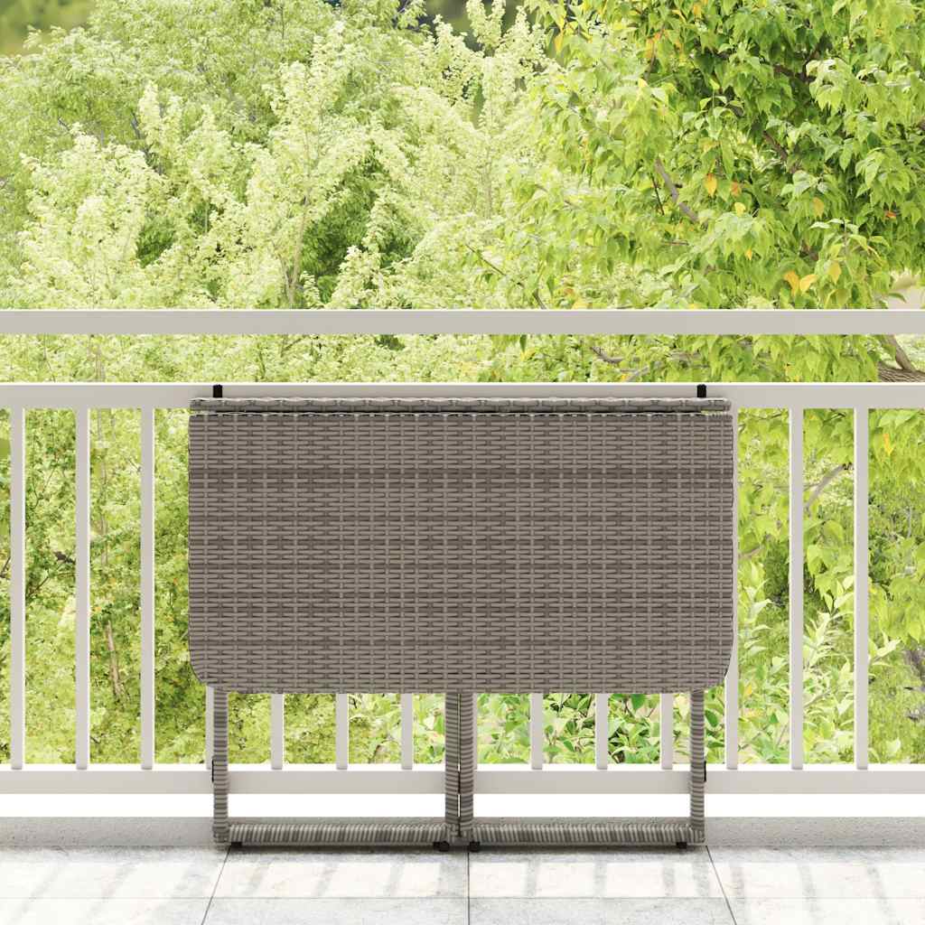 Tuintafel inklapbaar 90x51x75 cm poly rattan grijs is nu te koop bij PeponiXL, paradijselijk wonen!