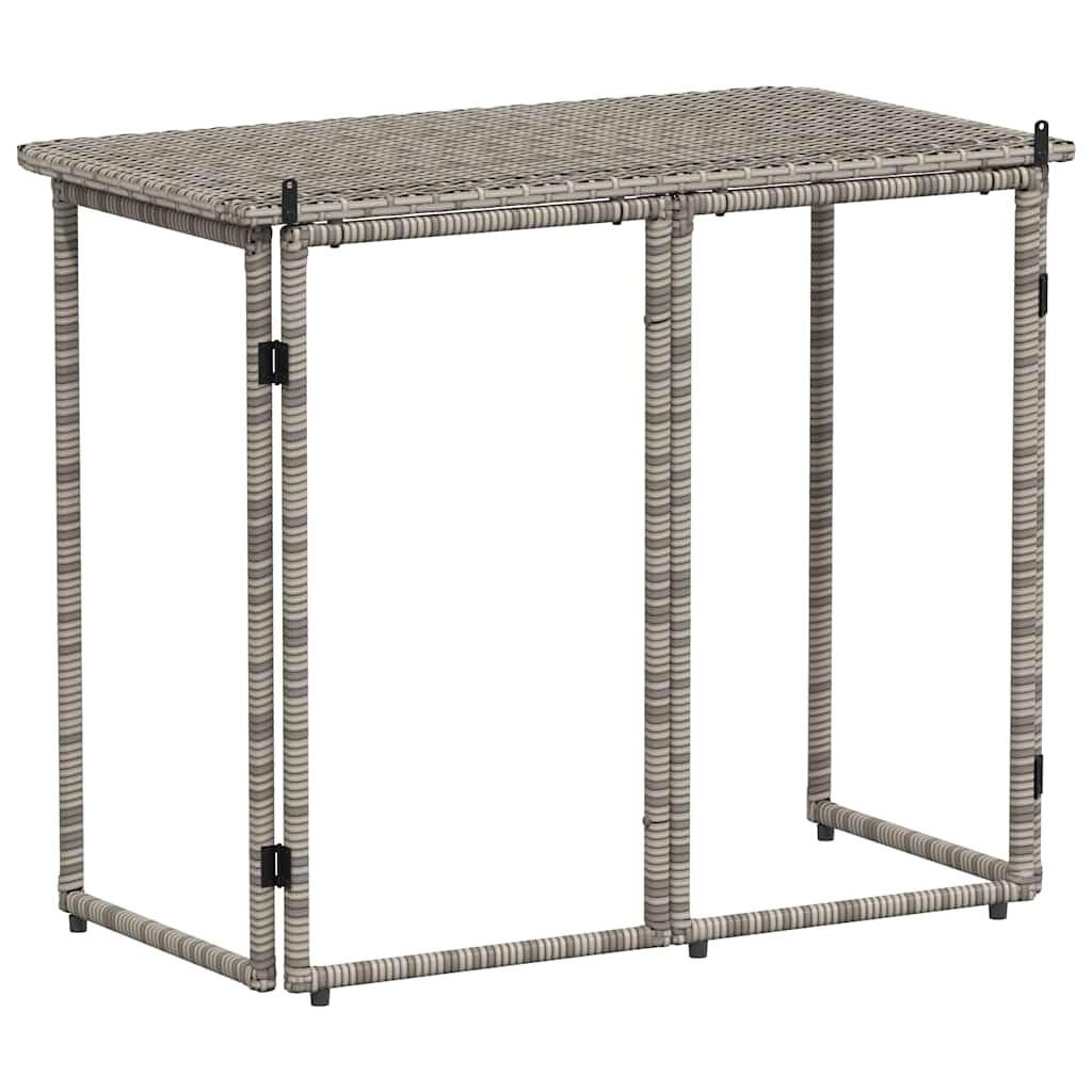 Tuintafel inklapbaar 90x51x75 cm poly rattan grijs is nu te koop bij PeponiXL, paradijselijk wonen!