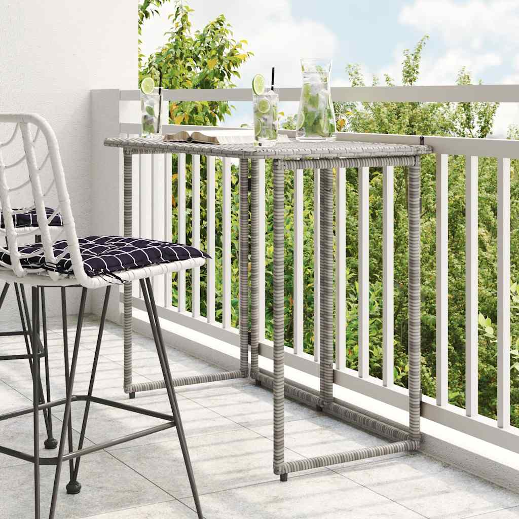 Tuintafel inklapbaar 90x51x75 cm poly rattan grijs is nu te koop bij PeponiXL, paradijselijk wonen!