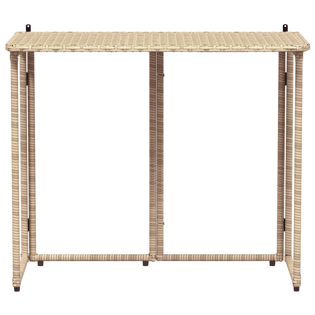Tuintafel inklapbaar 90x51x75 cm poly rattan beige is nu te koop bij PeponiXL, paradijselijk wonen!
