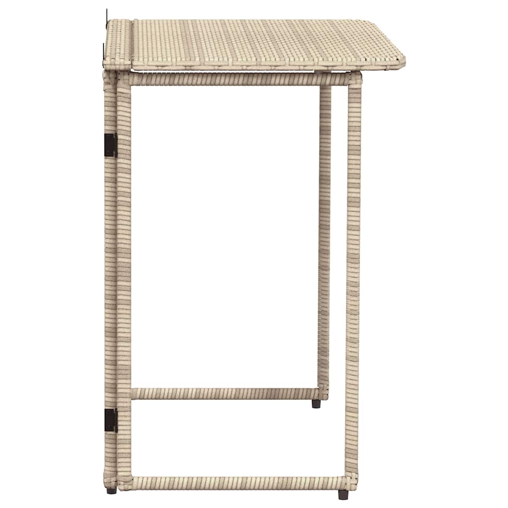 Tuintafel inklapbaar 90x51x75 cm poly rattan beige is nu te koop bij PeponiXL, paradijselijk wonen!
