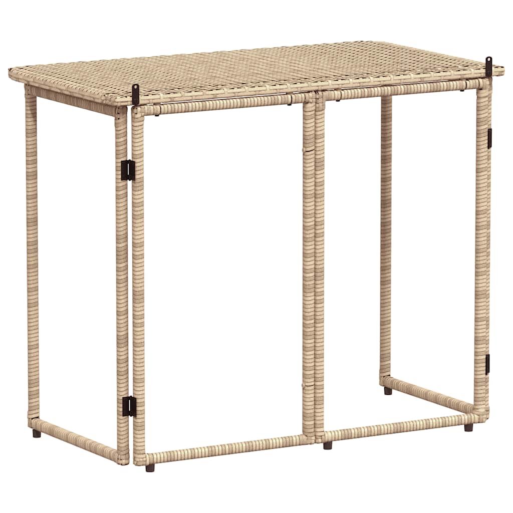 Tuintafel inklapbaar 90x51x75 cm poly rattan beige is nu te koop bij PeponiXL, paradijselijk wonen!