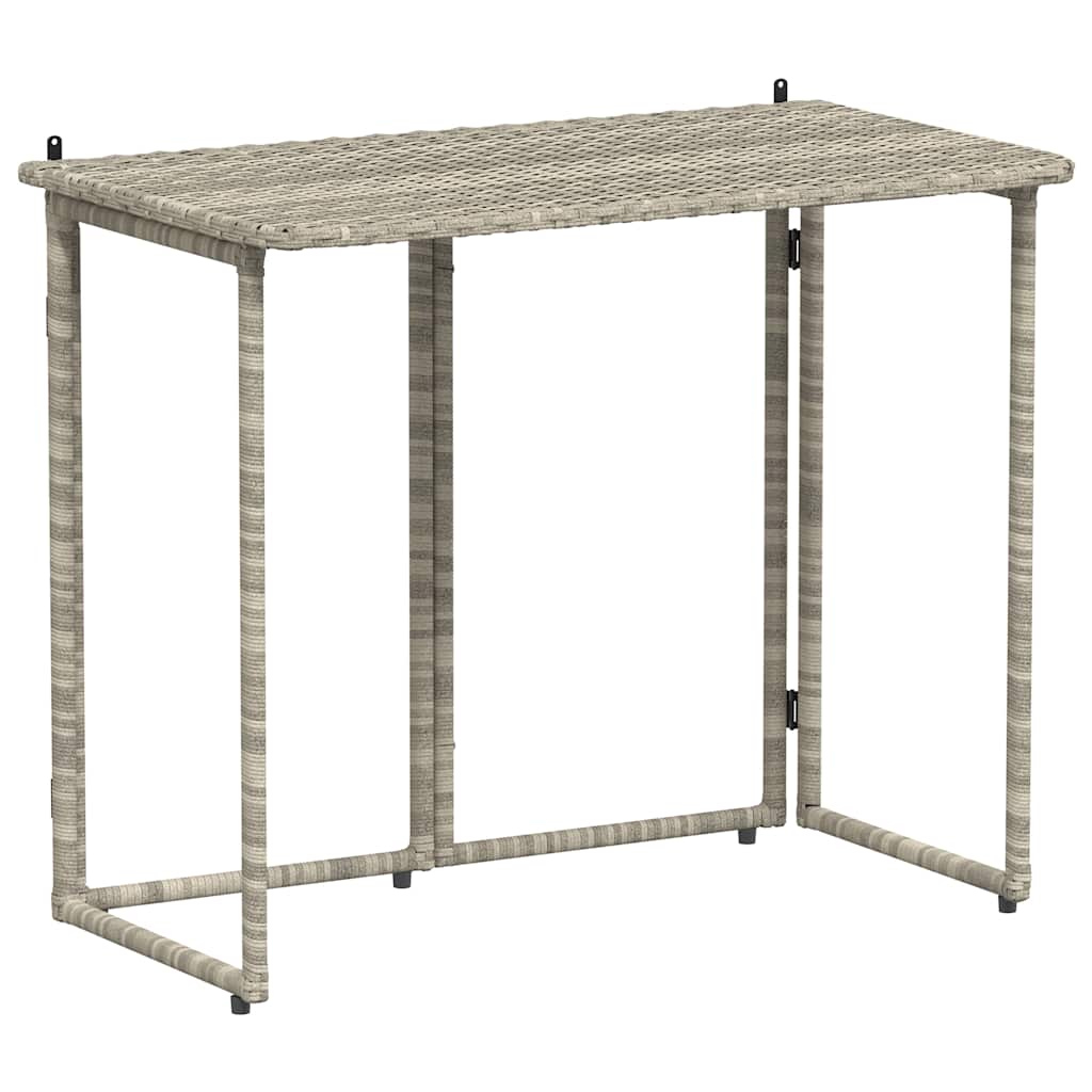 Tuintafel inklapbaar 90x51x75 cm poly rattan lichtgrijs is nu te koop bij PeponiXL, paradijselijk wonen!
