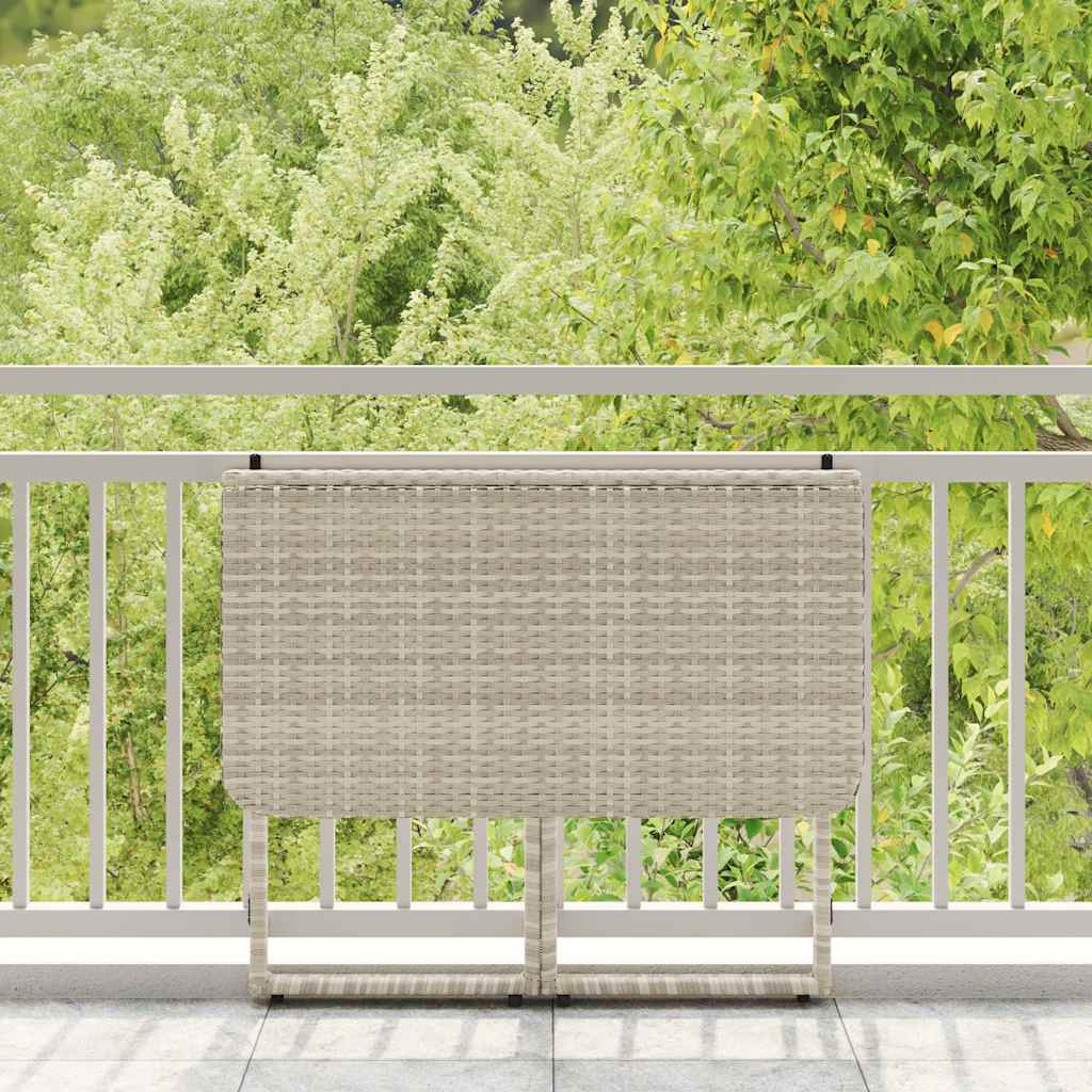 Tuintafel inklapbaar 90x51x75 cm poly rattan lichtgrijs is nu te koop bij PeponiXL, paradijselijk wonen!