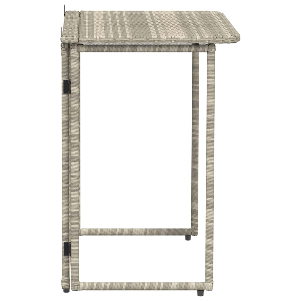 Tuintafel inklapbaar 90x51x75 cm poly rattan lichtgrijs is nu te koop bij PeponiXL, paradijselijk wonen!