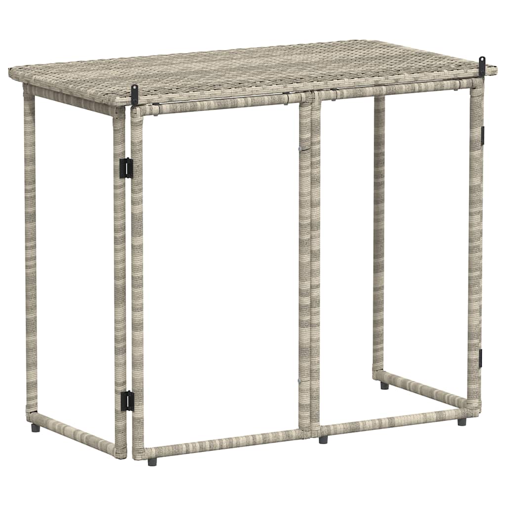 Tuintafel inklapbaar 90x51x75 cm poly rattan lichtgrijs is nu te koop bij PeponiXL, paradijselijk wonen!