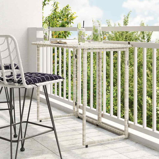 Tuintafel inklapbaar 90x51x75 cm poly rattan lichtgrijs is nu te koop bij PeponiXL, paradijselijk wonen!