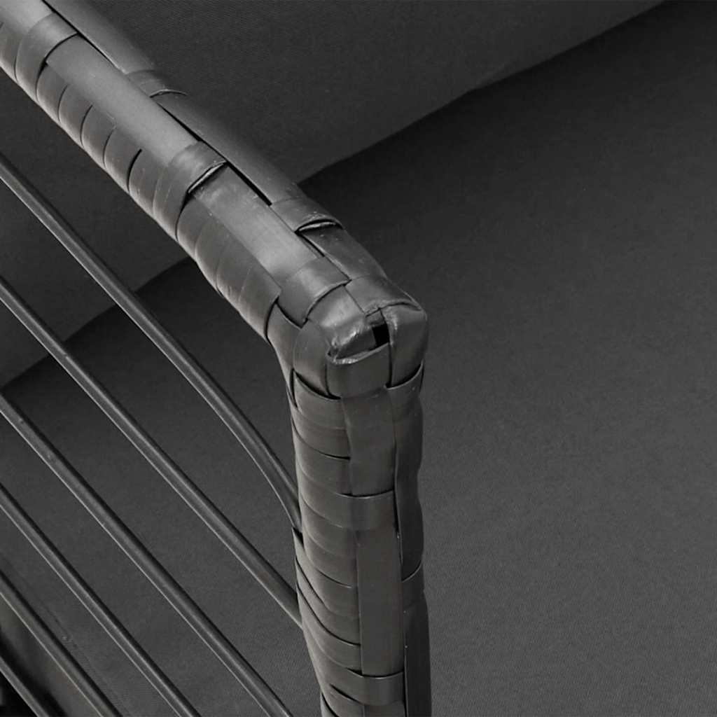 Tuinstoel met kussens poly rattan zwart is nu te koop bij PeponiXL, paradijselijk wonen!