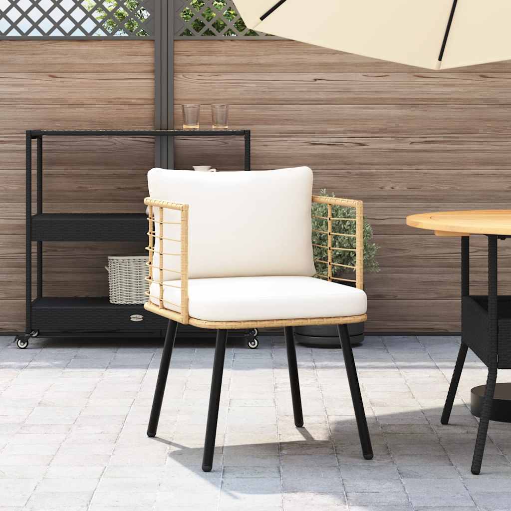 Tuinstoel met kussens poly rattan naturel is nu te koop bij PeponiXL, paradijselijk wonen!
