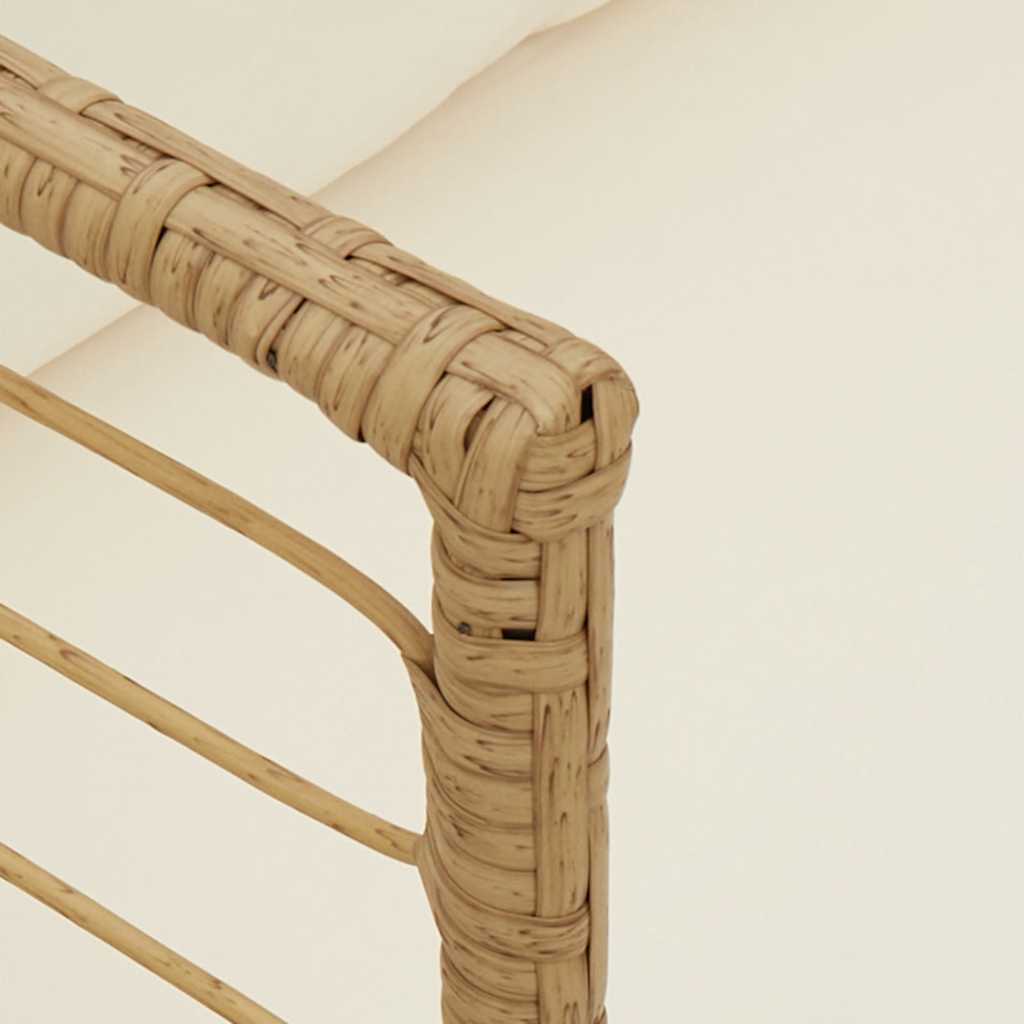 Tuinstoel met kussens poly rattan naturel is nu te koop bij PeponiXL, paradijselijk wonen!