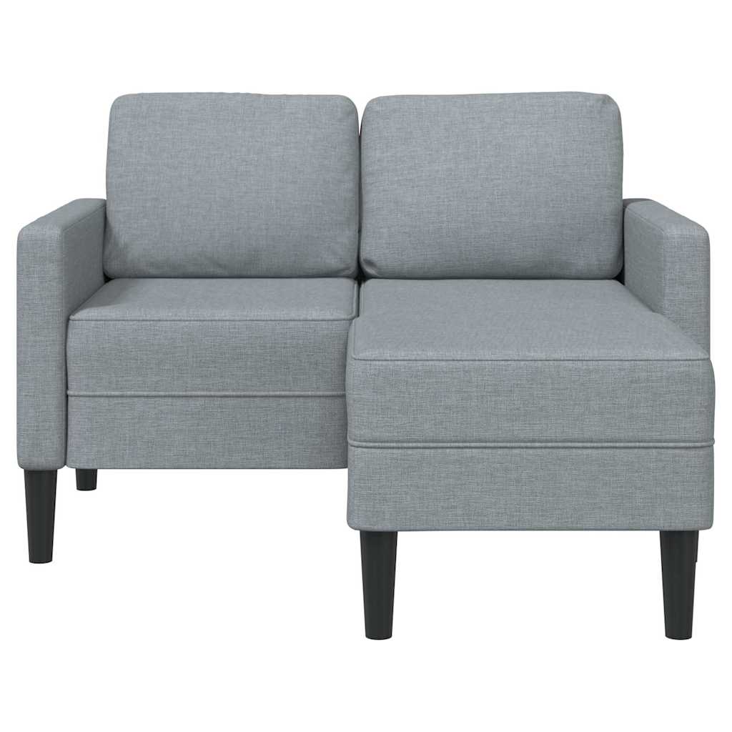 2-zitsbank met ligstoel L-vormig lichtgrijs 125 cm stof is nu te koop bij PeponiXL, paradijselijk wonen!