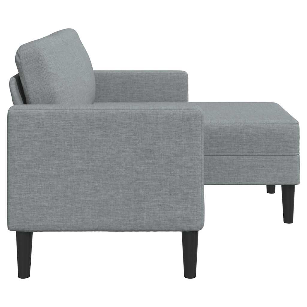 2-zitsbank met ligstoel L-vormig lichtgrijs 125 cm stof is nu te koop bij PeponiXL, paradijselijk wonen!