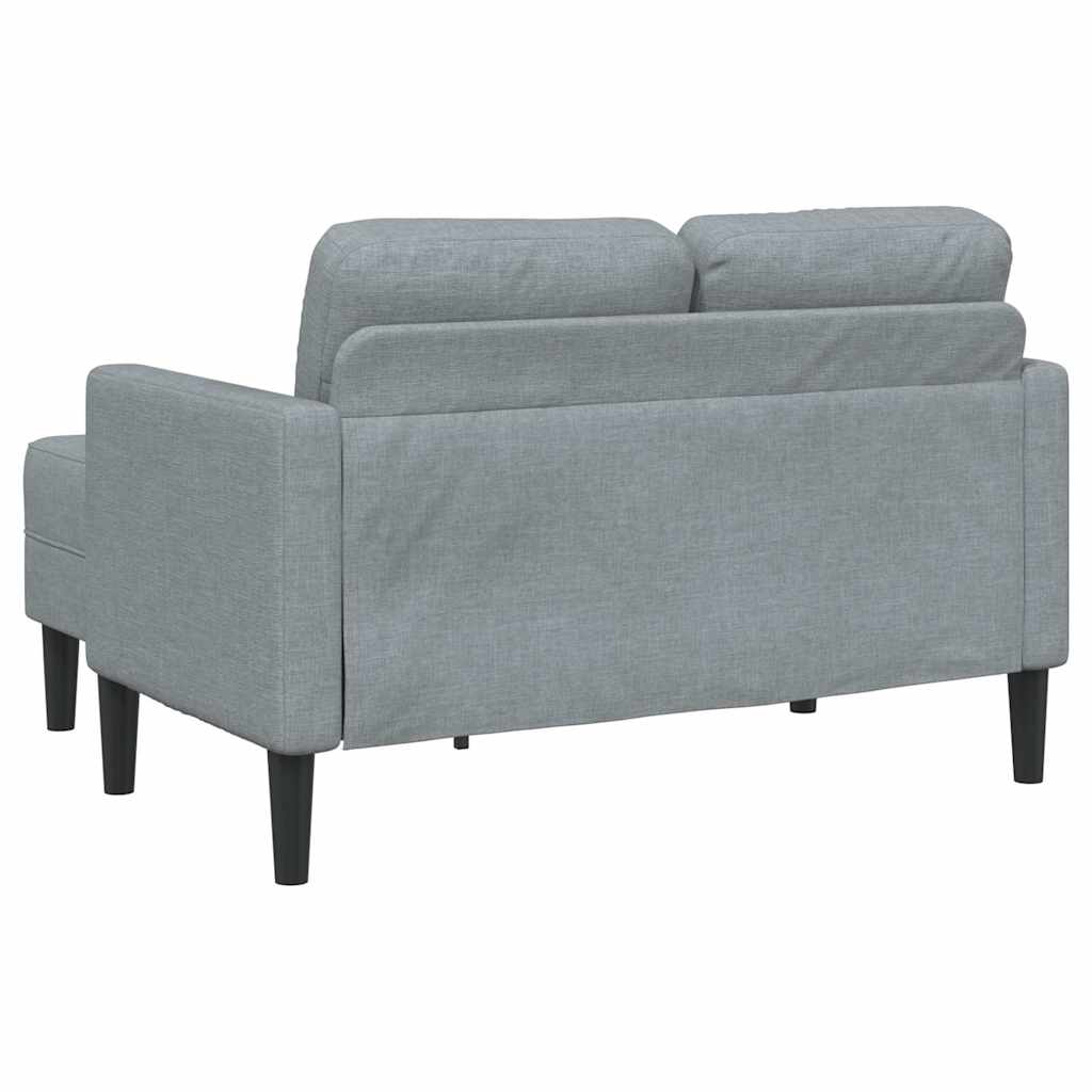 2-zitsbank met ligstoel L-vormig lichtgrijs 125 cm stof is nu te koop bij PeponiXL, paradijselijk wonen!