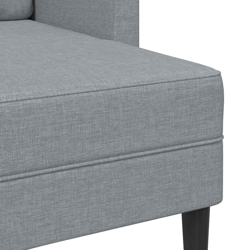 2-zitsbank met ligstoel L-vormig lichtgrijs 125 cm stof is nu te koop bij PeponiXL, paradijselijk wonen!