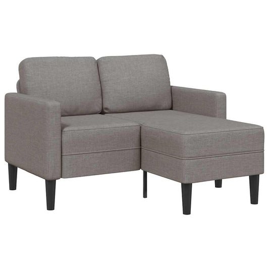 2-zitsbank met ligstoel L-vormig taupe 125 cm stof is nu te koop bij PeponiXL, paradijselijk wonen!