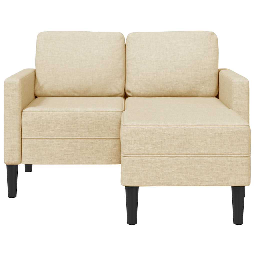 2-zitsbank met ligstoel L-vormig crèmekleurig stof 125 cm is nu te koop bij PeponiXL, paradijselijk wonen!