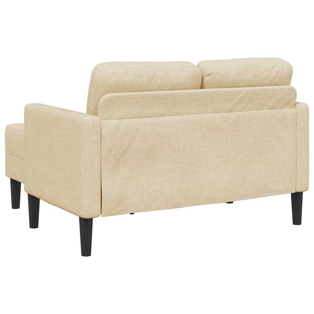 2-zitsbank met ligstoel L-vormig crèmekleurig stof 125 cm is nu te koop bij PeponiXL, paradijselijk wonen!