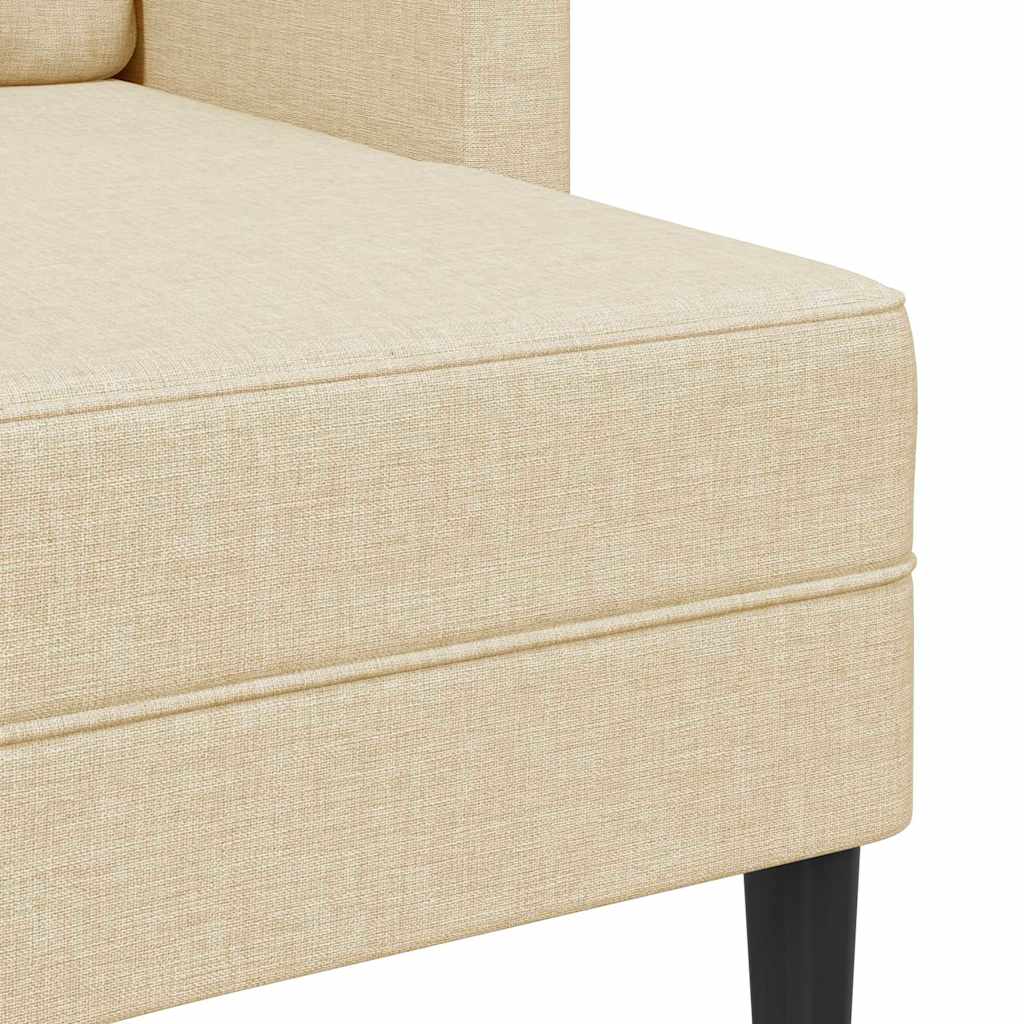 2-zitsbank met ligstoel L-vormig crèmekleurig stof 125 cm is nu te koop bij PeponiXL, paradijselijk wonen!