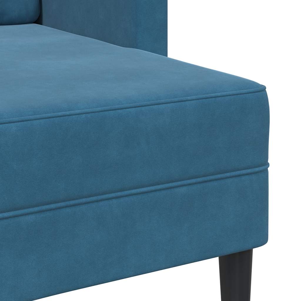 2-zitsbank met ligstoel L-vormig 125 cm fluweel blauw is nu te koop bij PeponiXL, paradijselijk wonen!
