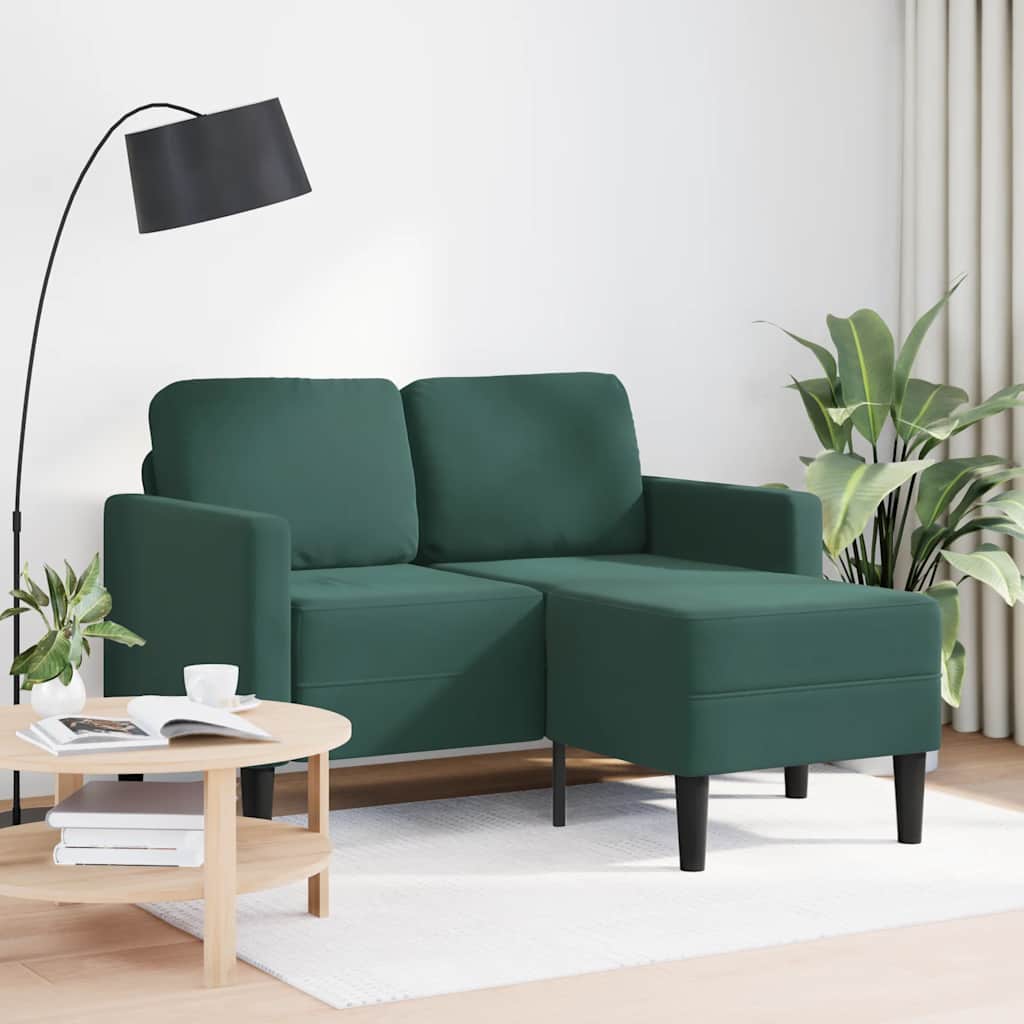 2-zitsbank met chaise L-vorm donkergroen 125 cm fluweel is nu te koop bij PeponiXL, paradijselijk wonen!