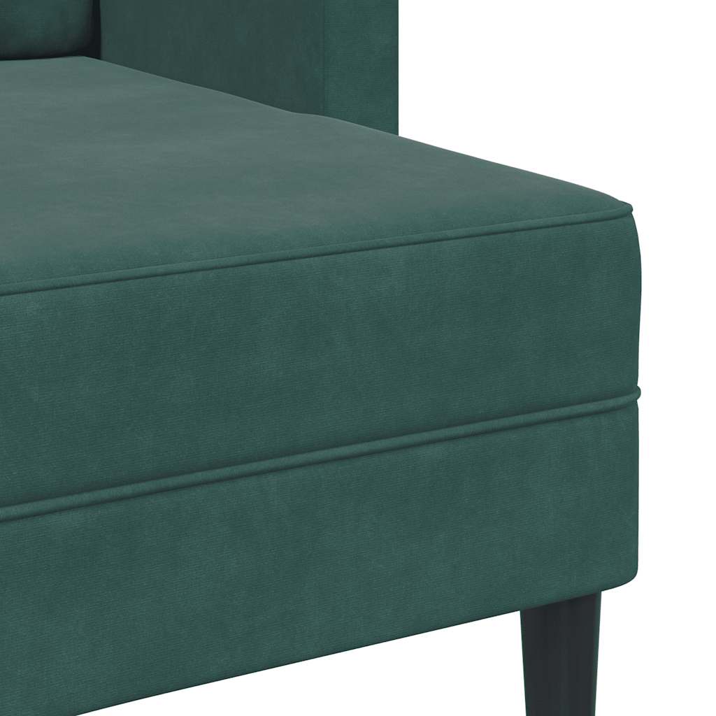 2-zitsbank met chaise L-vorm donkergroen 125 cm fluweel is nu te koop bij PeponiXL, paradijselijk wonen!