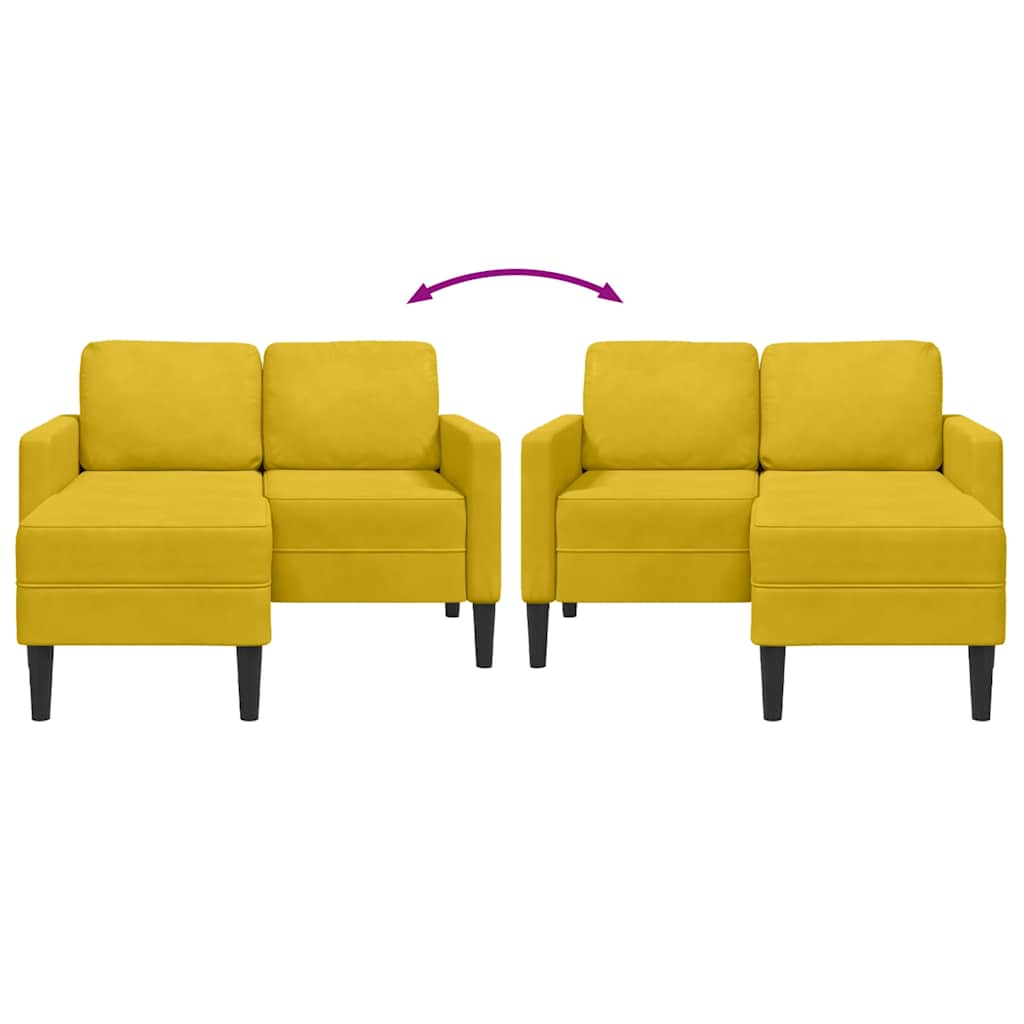 2-zitsbank met ligstoel L-vormig 125 cm fluweel geel is nu te koop bij PeponiXL, paradijselijk wonen!