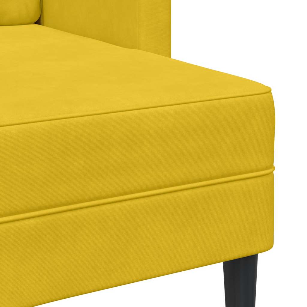 2-zitsbank met ligstoel L-vormig 125 cm fluweel geel is nu te koop bij PeponiXL, paradijselijk wonen!