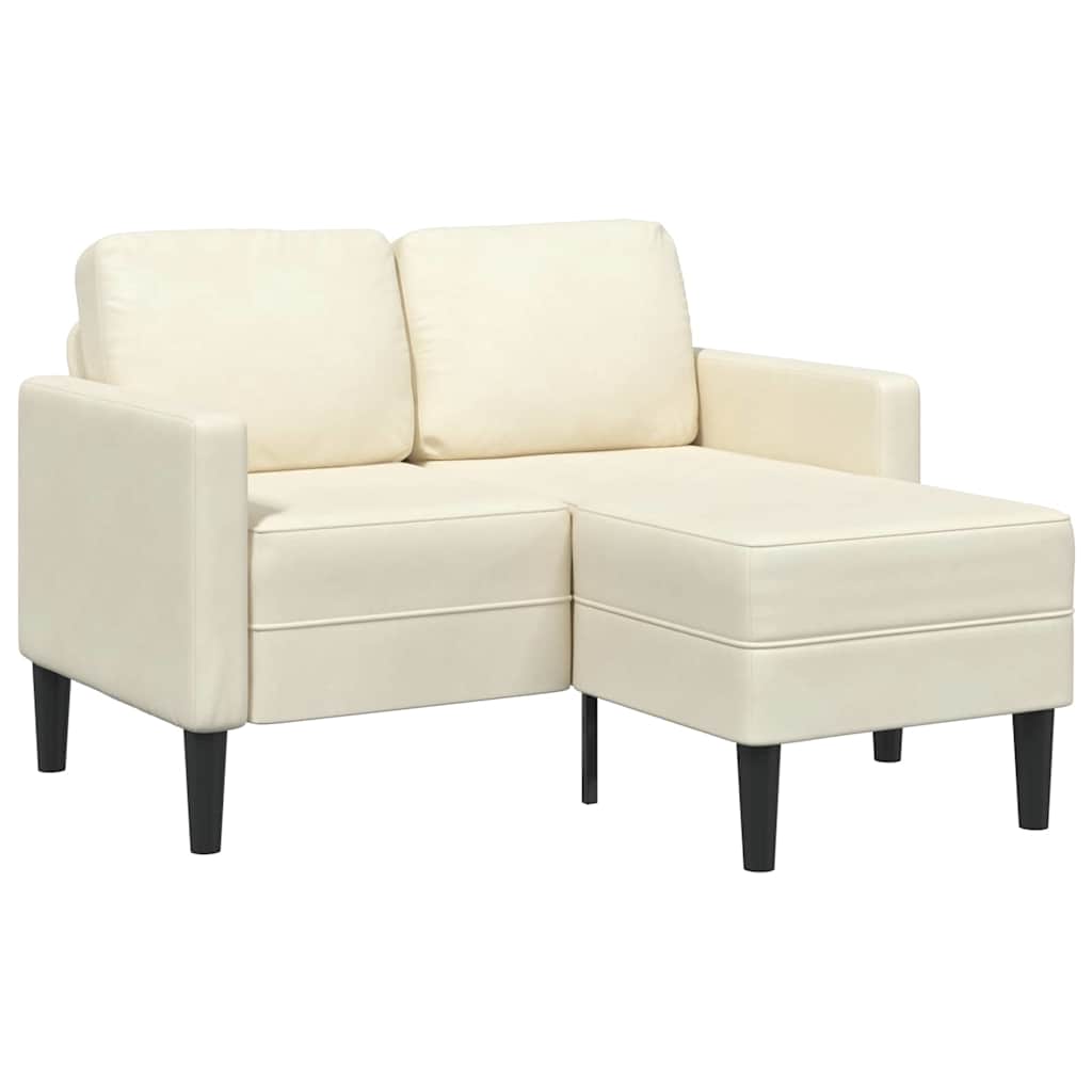 2-zitsbank met chaise L-vorm crèmekleurig 125 cm fluweel is nu te koop bij PeponiXL, paradijselijk wonen!