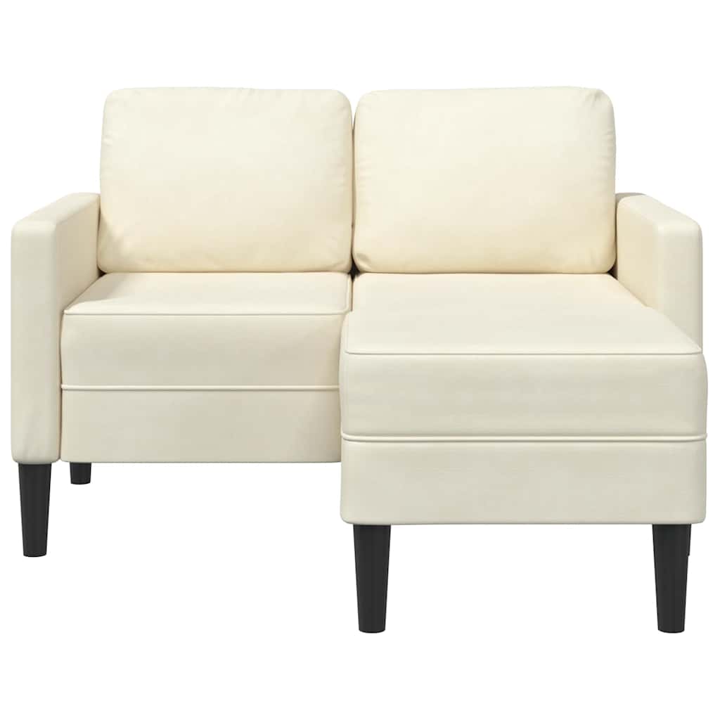 2-zitsbank met chaise L-vorm crèmekleurig 125 cm fluweel is nu te koop bij PeponiXL, paradijselijk wonen!
