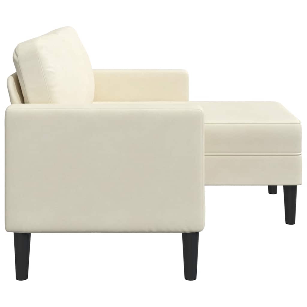 2-zitsbank met chaise L-vorm crèmekleurig 125 cm fluweel is nu te koop bij PeponiXL, paradijselijk wonen!