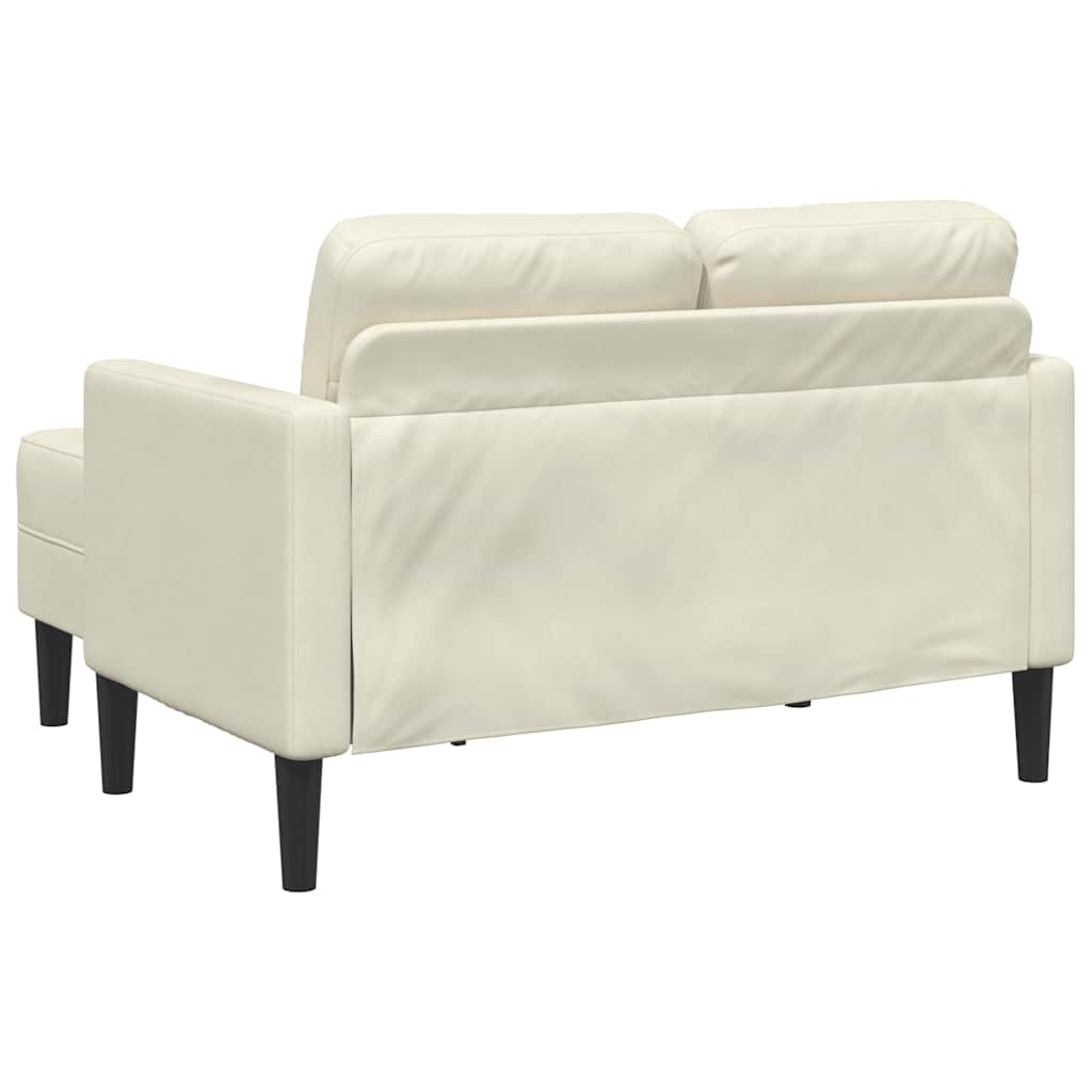2-zitsbank met chaise L-vorm crèmekleurig 125 cm fluweel is nu te koop bij PeponiXL, paradijselijk wonen!