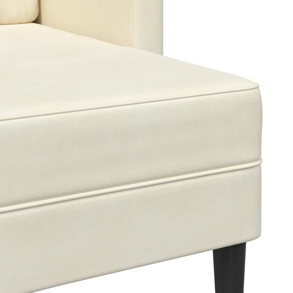 2-zitsbank met chaise L-vorm crèmekleurig 125 cm fluweel is nu te koop bij PeponiXL, paradijselijk wonen!