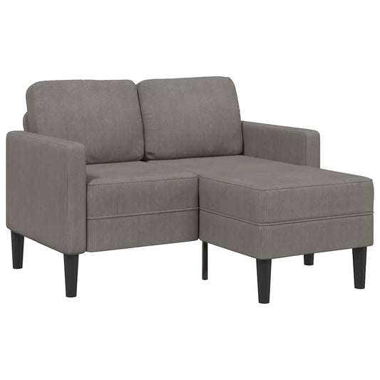 2-zitsbank met ligstoel L-vormig lichtgrijs 125 cm linnen is nu te koop bij PeponiXL, paradijselijk wonen!
