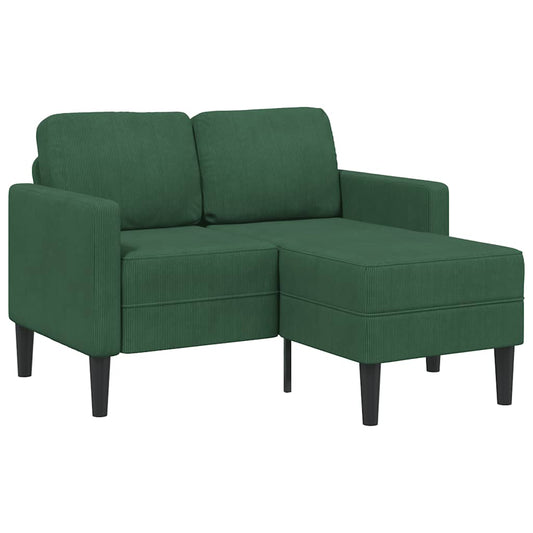 2-zitsbank met ligstoel L-vorm donkergroen 125 cm linnen is nu te koop bij PeponiXL, paradijselijk wonen!