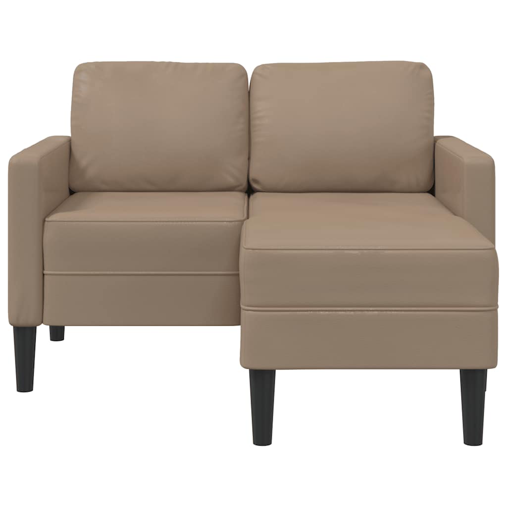 2-zitsbank met chaise longue L-vorm Cappuccino 125 cm Kunstleer is nu te koop bij PeponiXL, paradijselijk wonen!