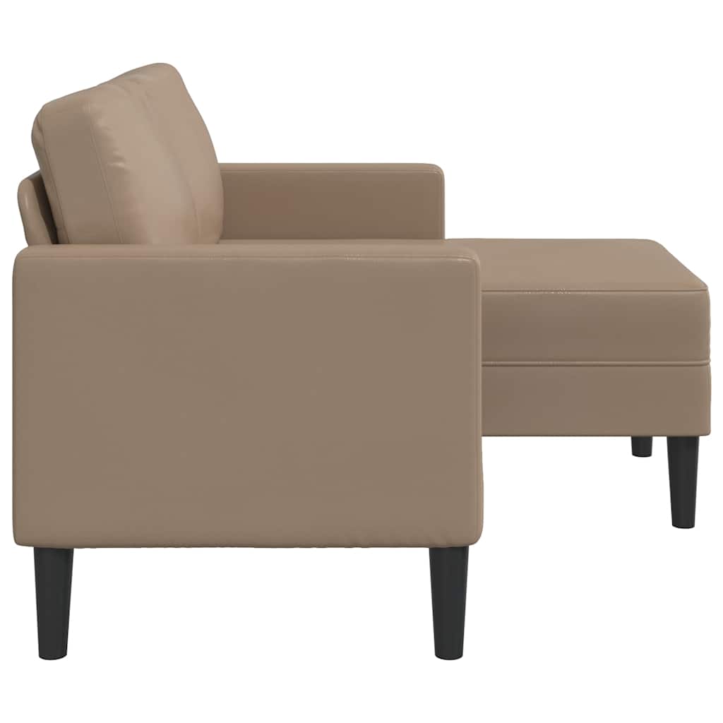2-zitsbank met chaise longue L-vorm Cappuccino 125 cm Kunstleer is nu te koop bij PeponiXL, paradijselijk wonen!
