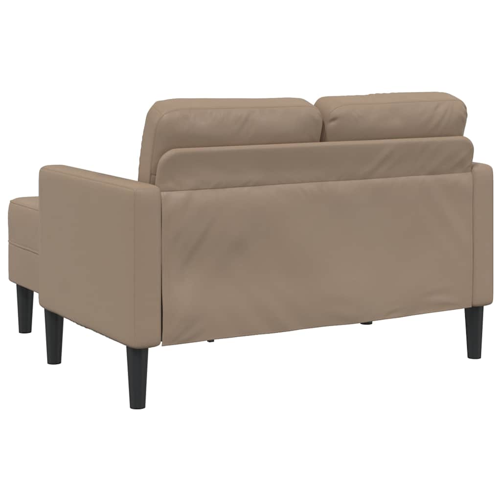 2-zitsbank met chaise longue L-vorm Cappuccino 125 cm Kunstleer is nu te koop bij PeponiXL, paradijselijk wonen!