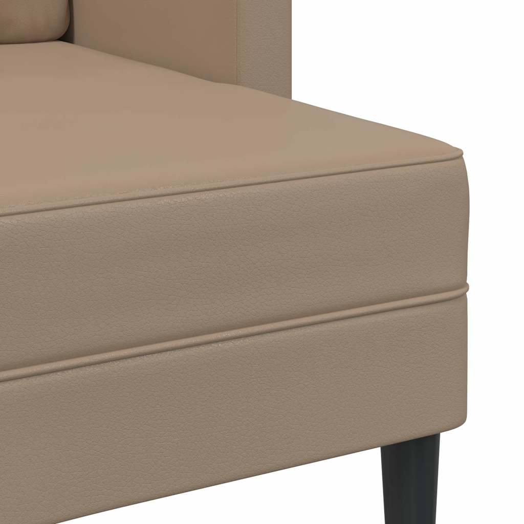 2-zitsbank met chaise longue L-vorm Cappuccino 125 cm Kunstleer is nu te koop bij PeponiXL, paradijselijk wonen!