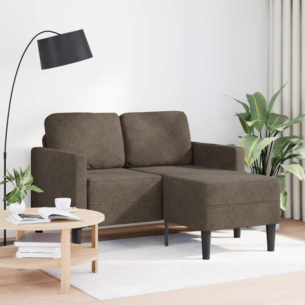 2-zitsbank met chaise longue, L-vormig, donkergrijs, 125 cm, kunstleer is nu te koop bij PeponiXL, paradijselijk wonen!
