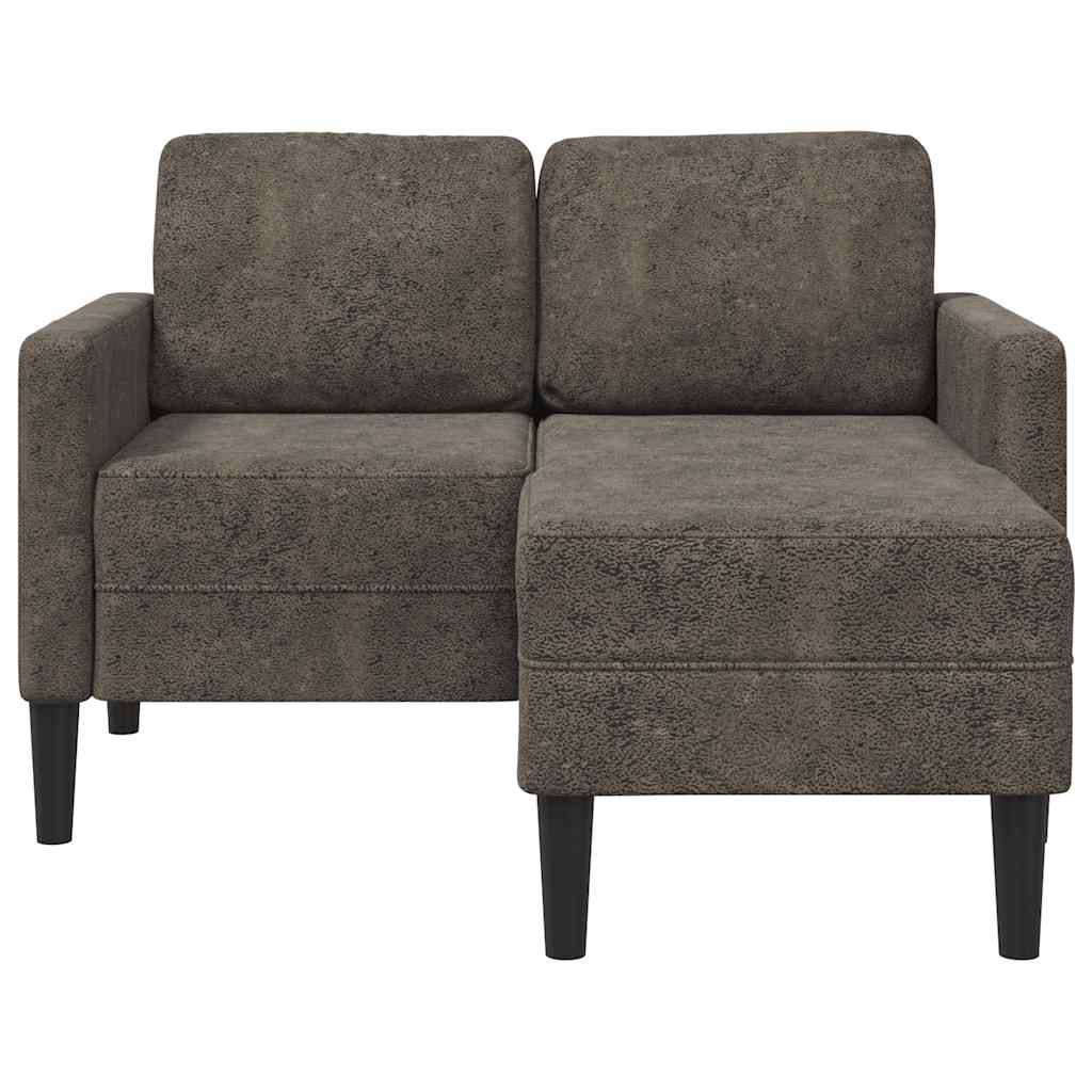 2-zitsbank met chaise longue, L-vormig, donkergrijs, 125 cm, kunstleer is nu te koop bij PeponiXL, paradijselijk wonen!