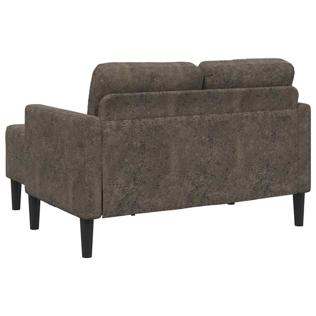 2-zitsbank met chaise longue, L-vormig, donkergrijs, 125 cm, kunstleer is nu te koop bij PeponiXL, paradijselijk wonen!