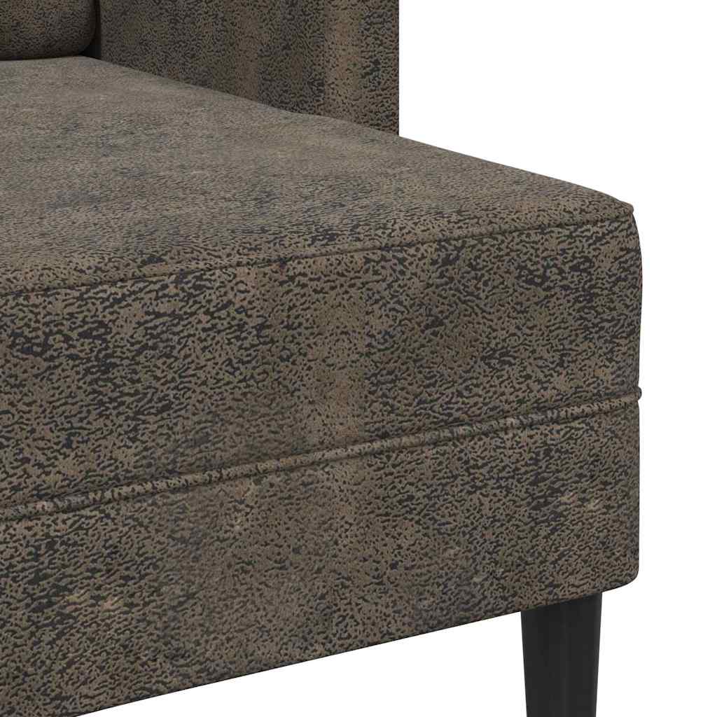 2-zitsbank met chaise longue, L-vormig, donkergrijs, 125 cm, kunstleer is nu te koop bij PeponiXL, paradijselijk wonen!