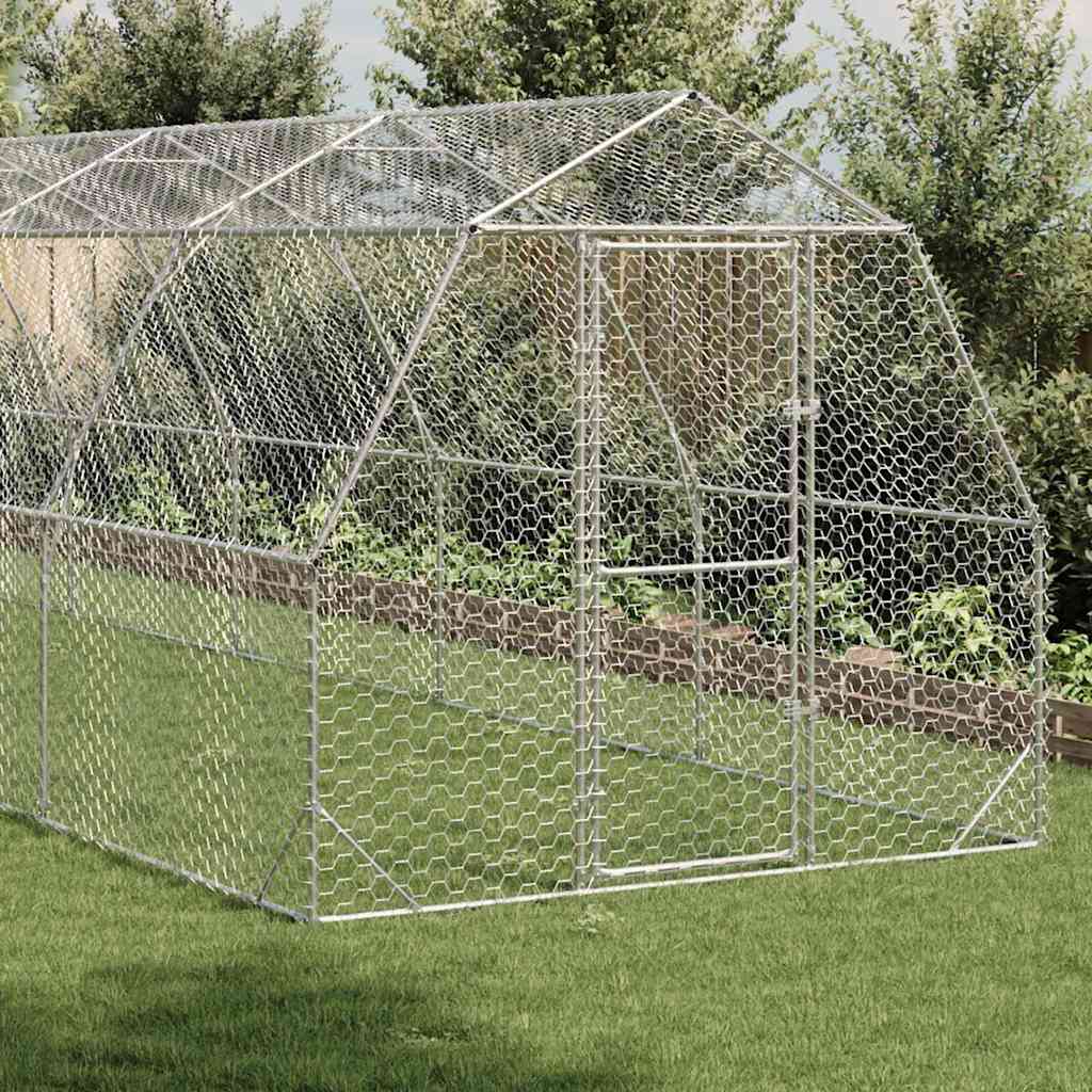 Kippenren 2,5x10x2,25 m gegalvaniseerd staal is nu te koop bij PeponiXL, paradijselijk wonen!