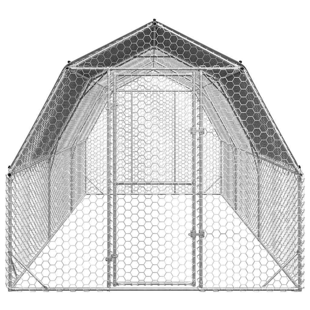 Kippenren met dak 2,5x6x2,25 m gegalvaniseerd staal is nu te koop bij PeponiXL, paradijselijk wonen!