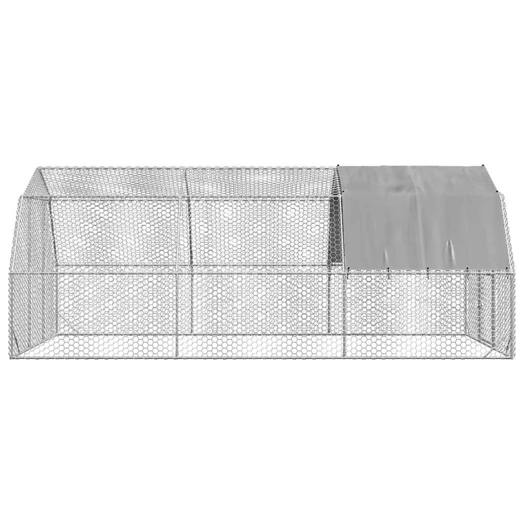 Kippenren met dak 2,5x6x2,25 m gegalvaniseerd staal is nu te koop bij PeponiXL, paradijselijk wonen!