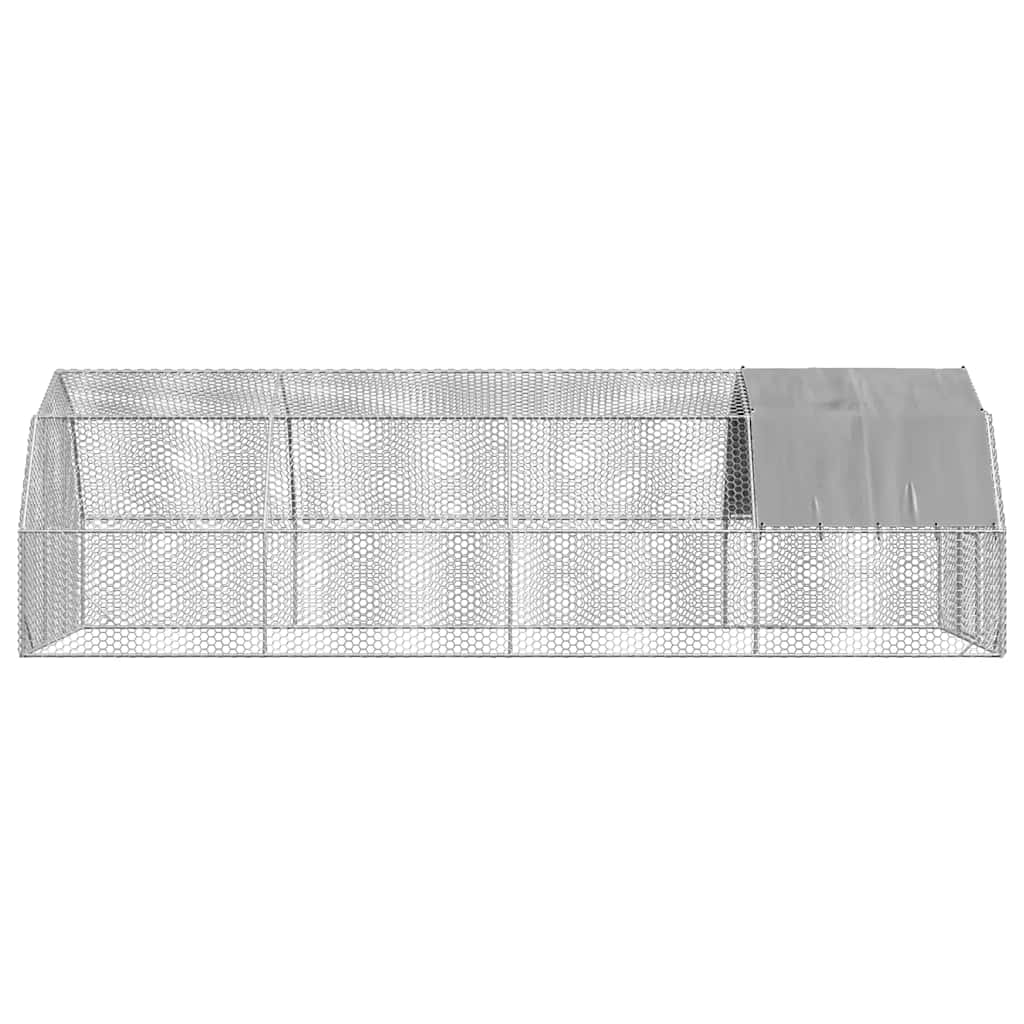 Kippenren met dak 2,5x8x2,25 m gegalvaniseerd staal is nu te koop bij PeponiXL, paradijselijk wonen!