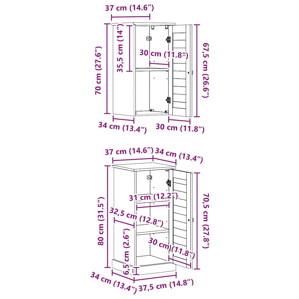 Badkamermeubelset met plank VIGO 2 pcs Wit en Antiek Wit is nu te koop bij PeponiXL, paradijselijk wonen!