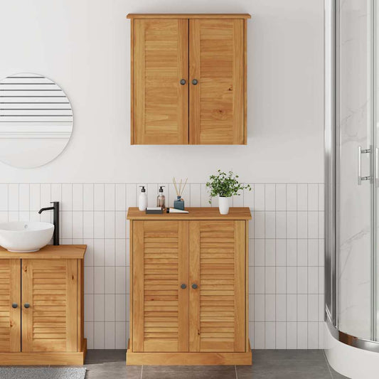 Badkamermeubelset met plank VIGO 2 pcs Bruin en Honingbruin is nu te koop bij PeponiXL, paradijselijk wonen!
